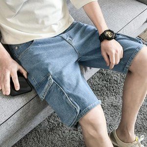 Multi-Pocket Light Color Casual Shorts